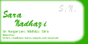 sara nadhazi business card